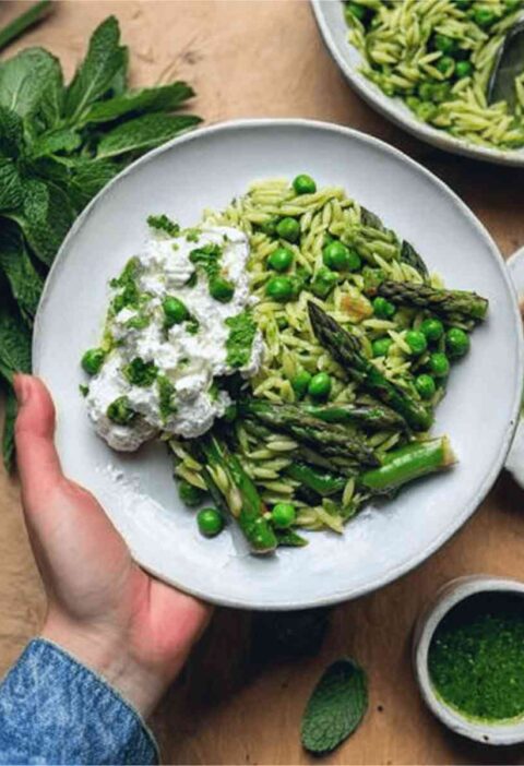 Pesto Orzo With Spring Vegetables
