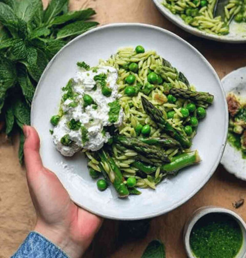 Pesto Orzo With Spring Vegetables