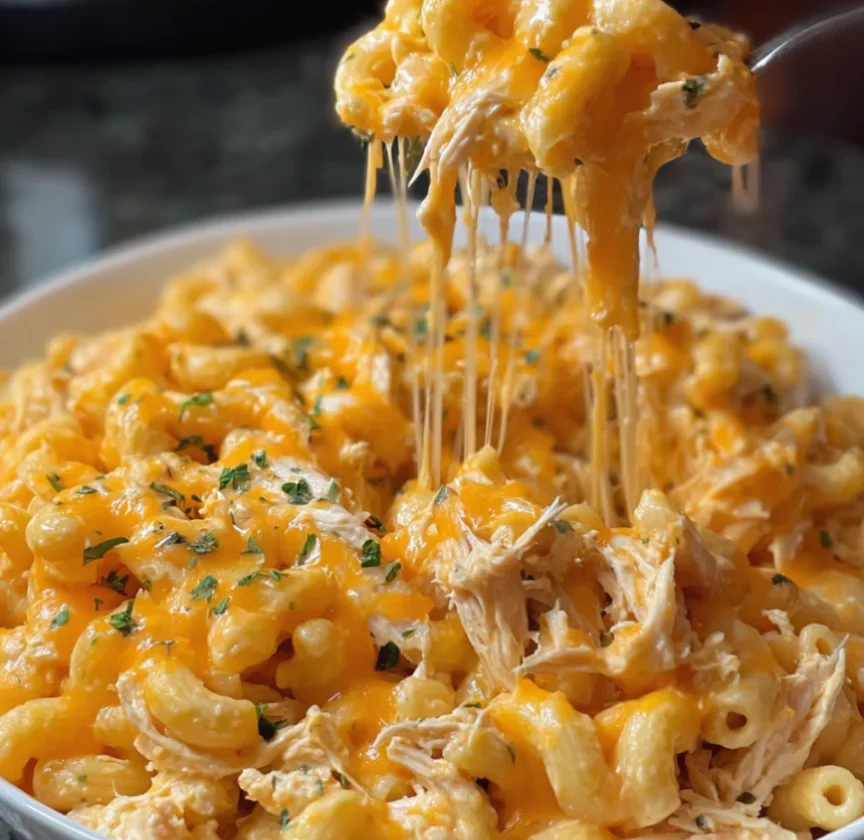 Buffalo chicken mac and cheese
