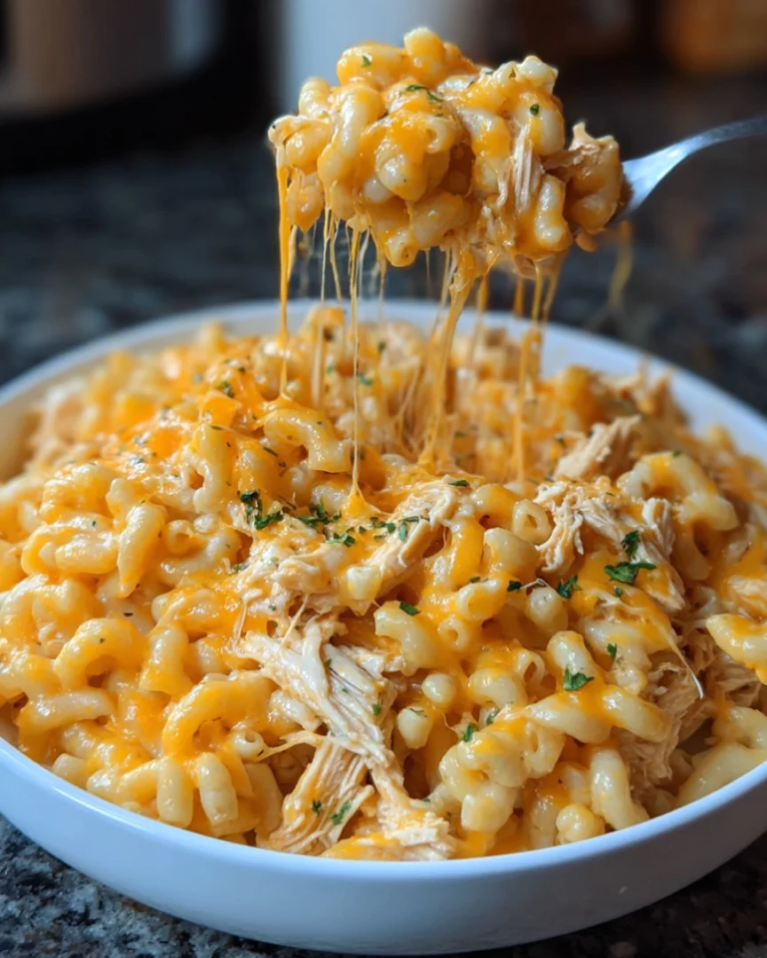 Buffalo Chicken Mac And Cheese - crockpot-buffalo-chicken-mac-cheese-a-comfort-dish-3