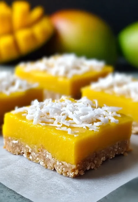 easy mango coconut bars