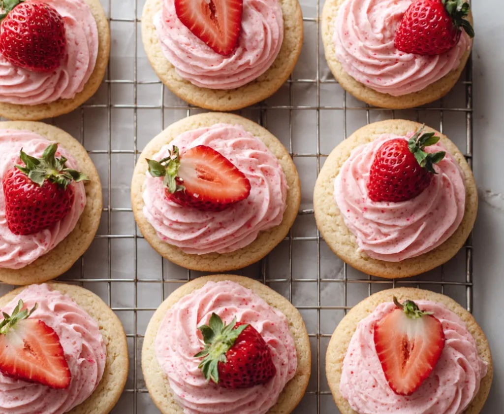 Frosted Strawberry Cookies
