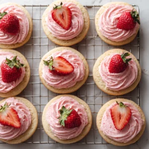 Frosted Strawberry Cookies
