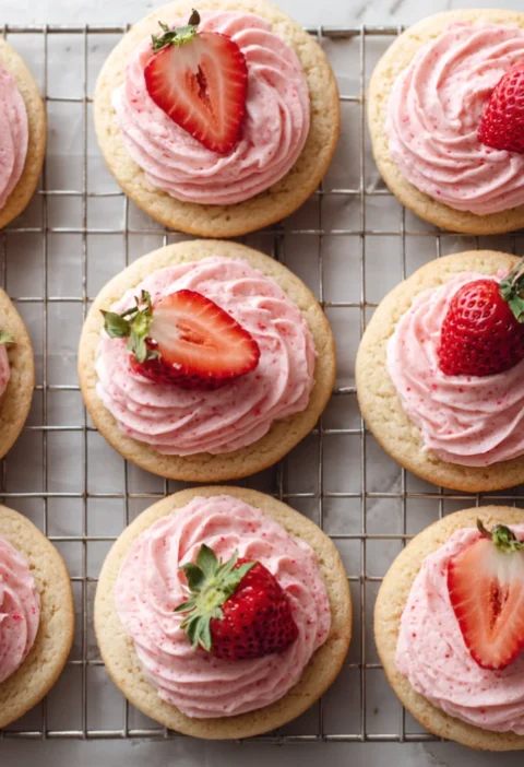 Frosted Strawberry Cookies