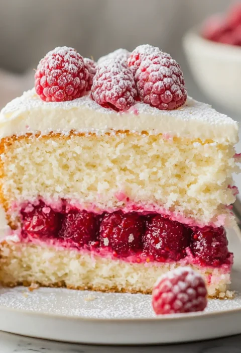 Raspberry Angel Food Cake