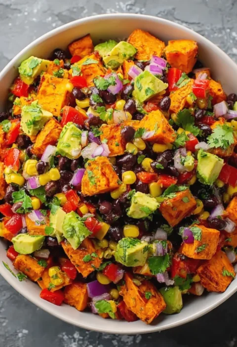 roasted sweet potato black bean salad