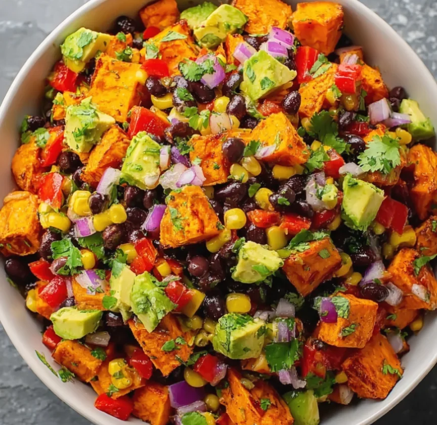 roasted sweet potato black bean salad