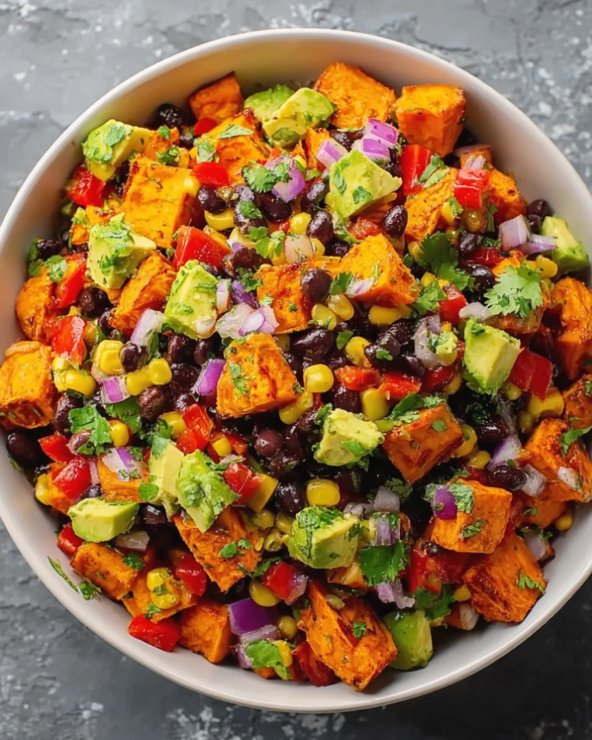 Roasted Sweet Potato Black Bean Salad