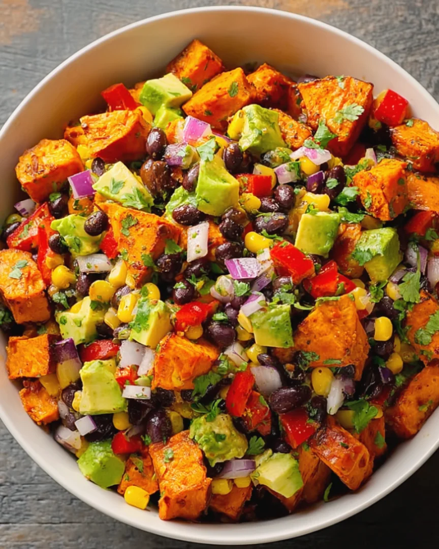Roasted Sweet Potato Black Bean Salad - roasted-sweet-potato-black-bean-salad-for-a-health-3