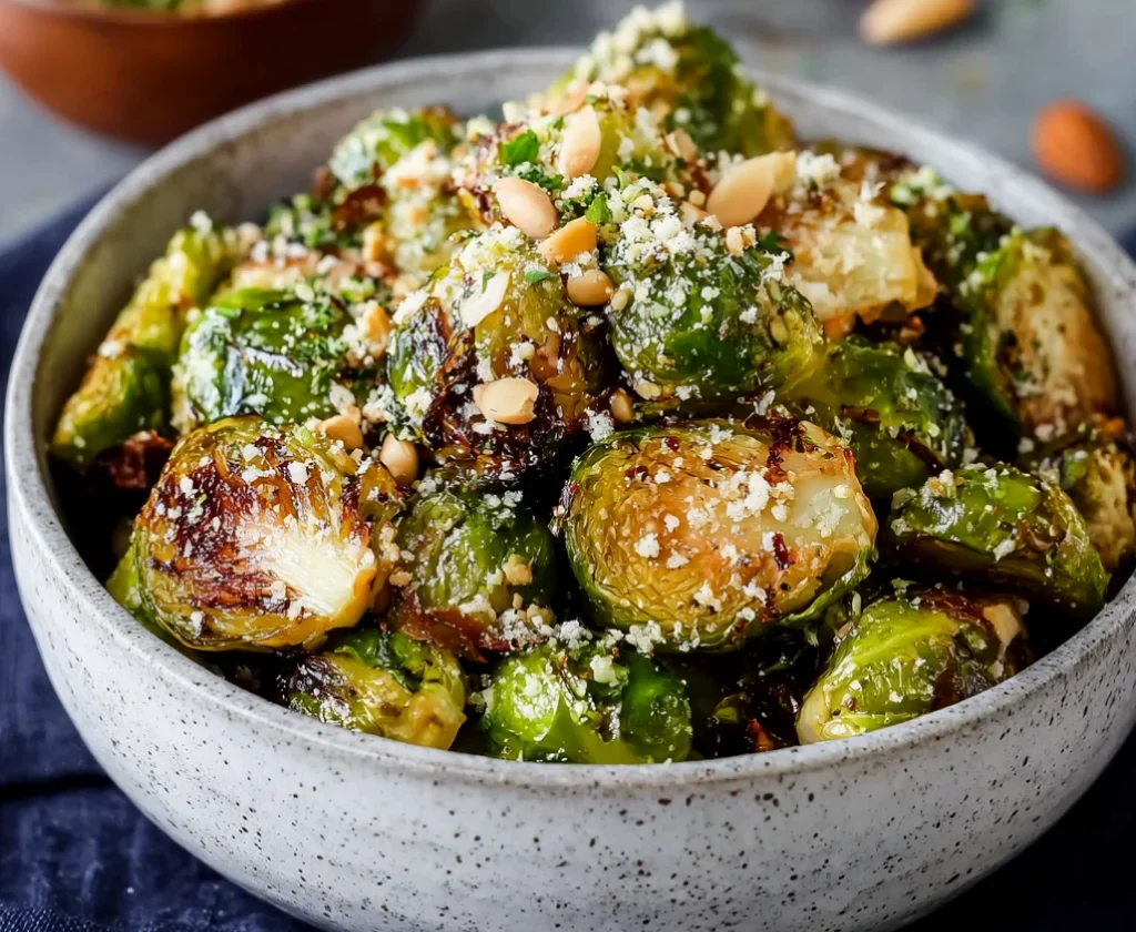 Tahini-Caesar Roasted Brussels Sprouts
