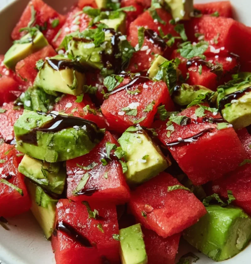 Watermelon and avocado salad