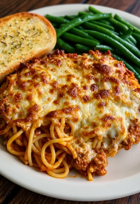 Cheesy Baked Spaghetti