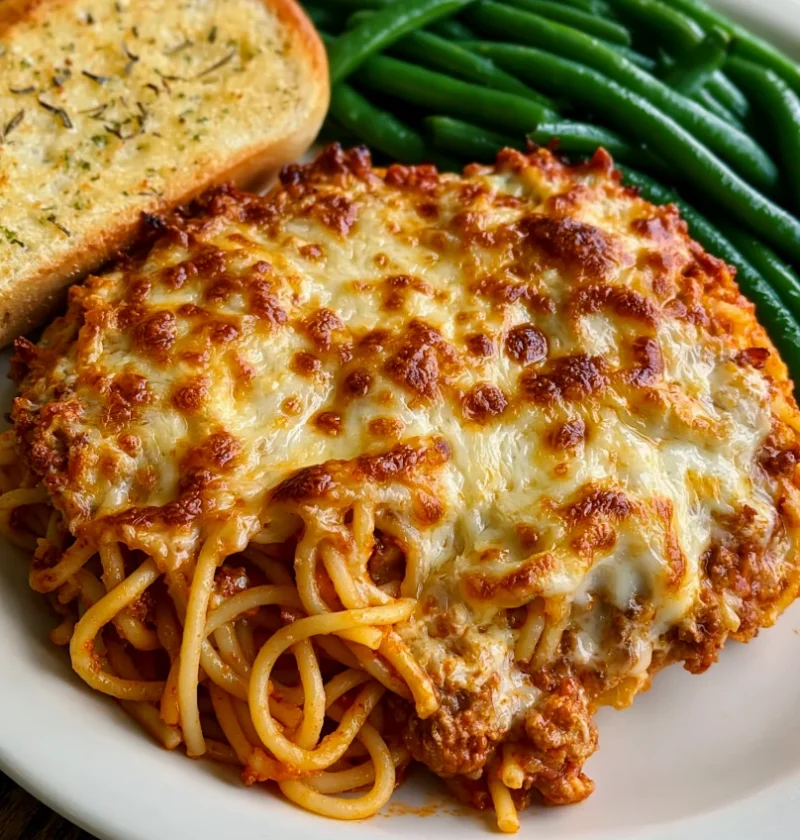 Cheesy Baked Spaghetti