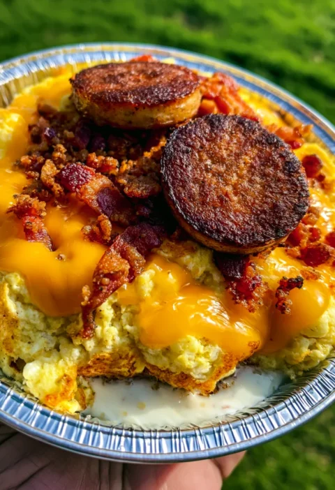 Loaded breakfast hash brown bowl recipe